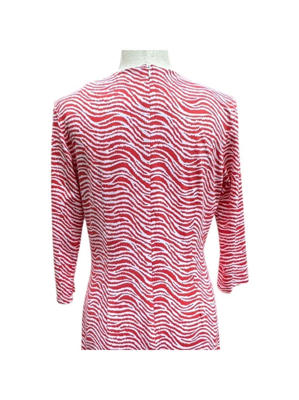 J. McLaughlin Coral Zebra Print Sheath Dress Size M Coastal Chic Resort Party St - Picture 5 of 8